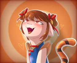 Size: 2729x2230 | Tagged: safe, artist:nanazdina, imported from derpibooru, big cat, earth pony, pony, tiger, female, high res, ibispaint x, mobile game, mobile legends, smiling, solo, video game, wanwan