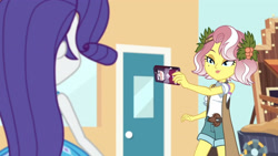 Size: 3410x1920 | Tagged: safe, imported from derpibooru, screencap, rarity, vignette valencia, equestria girls, equestria girls series, rollercoaster of friendship, cellphone, female, high res, phone, rarity peplum dress, smartphone, smiling