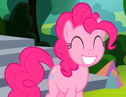 Size: 769x588 | Tagged: safe, imported from derpibooru, screencap, pinkie pie, earth pony, pony, horse play, season 8, ^^, cropped, cute, diapinkes, eyes closed, female, grin, mare, pinkie smile, smiling, solo