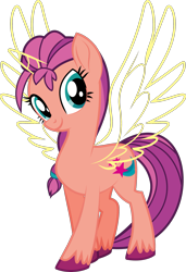 Size: 1535x2243 | Tagged: safe, anonymous artist, derpibooru exclusive, imported from derpibooru, sunny starscout, alicorn, earth pony, pony, .svg available, artificial wings, augmented, cardboard twilight, eyelashes, female, g5, horn, magic, magic wings, mare, mlp fim's eleventh anniversary, my little pony: a new generation, race swap, simple background, smiling, solo, sunnycorn, svg, transparent background, unshorn fetlocks, vector, wings