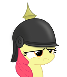 Size: 1556x1798 | Tagged: safe, artist:richmay, imported from derpibooru, apple bloom, earth pony, pony, female, filly, hat, pickelhaube, simple background, solo, transparent background, vector