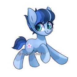 Size: 1200x1200 | Tagged: safe, artist:handgunboi, imported from derpibooru, oc, oc only, oc:galaxy, earth pony, pony, commission, female, looking at you, mare, simple background, smiling, solo, white background