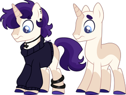 Size: 3401x2571 | Tagged: safe, artist:kurosawakuro, imported from derpibooru, oc, oc only, pony, unicorn, bald, base used, clothes, high res, magical lesbian spawn, male, offspring, parent:coco pommel, parent:starlight glimmer, simple background, solo, stallion, sweater, transparent background
