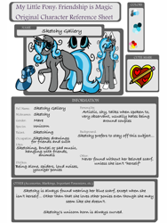 Size: 768x1024 | Tagged: safe, artist:sketchytwi, imported from derpibooru, oc, oc:sketcy, pony, unicorn, duo, female, horn, mare, reference sheet, unicorn oc