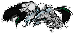 Size: 640x284 | Tagged: safe, artist:sketchytwi, imported from derpibooru, oc, oc only, earth pony, pony, commission, duo, earth pony oc, eyes closed, simple background, sleeping, transparent background, ych result