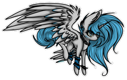 Size: 833x528 | Tagged: safe, artist:sketchytwi, imported from derpibooru, oc, oc only, oc:moonbeam, alicorn, pony, alicorn oc, chains, clothes, commission, ear fluff, female, horn, leg warmers, mare, simple background, solo, transparent background, wings, ych result