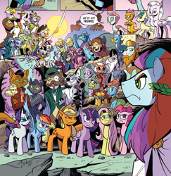 Size: 1988x2042 | Tagged: safe, artist:andypriceart, idw, imported from derpibooru, applejack, cactus rose, capper dapperpaws, captain celaeno, chummer, flash magnus, fluttershy, gallus, marini, meadowbrook, medley brook, mistmane, ocellus, pinkie pie, rainbow dash, rarity, rockhoof, sandbar, shadow (g4), silverstream, smolder, somnambula, star swirl the bearded, twilight sparkle, yona, zecora, abada, abyssinian, alicorn, bird, cat, changedling, changeling, diamond dog, dragon, earth pony, griffon, hippogriff, kelpie, parrot, pegasus, pony, unicorn, yak, zebra, spoiler:comic, spoiler:comic102, admiral fluffington, ambrosia muffinbuns, comic, crystal (g4), danu, dust devil (idw), everyone is here, female, final battle, fiona floppyears, indiana embereyes, jennino lanternlight, katherina proudpaws, king thaumas, knights of harmony, male, mane six, mare, max, molly, moonbeam twinkletail, nonbinary, ocypete, pillars of equestria, prince aello, princess zephyra, queen ozomene, season 10, stallion, student six, sword, twilight sparkle (alicorn), weapon