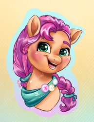 Size: 900x1165 | Tagged: safe, artist:avui, imported from derpibooru, sunny starscout, earth pony, pony, bust, g5, my little pony: a new generation, portrait, single