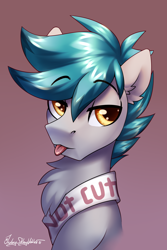 Size: 2000x3000 | Tagged: safe, artist:jedayskayvoker, imported from derpibooru, oc, oc only, oc:ironsides, earth pony, pony, adorkable, blatant lies, bust, cute, dork, high res, i'm not cute, icon, male, patreon, patreon reward, portrait, silly goose, solo, stallion, tsundere, weapons-grade cute