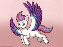 Size: 2732x2048 | Tagged: safe, artist:meckelfoxstudio, imported from derpibooru, zipp storm, pegasus, pony, spoiler:my little pony: a new generation, female, g5, gradient background, high res, mare, my little pony: a new generation, solo