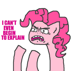 Size: 500x500 | Tagged: safe, artist:askpinkiepieandfriends, imported from derpibooru, pinkie pie, earth pony, pony, ask, bust, faic, female, mare, open mouth, solo, tumblr