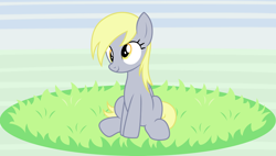 Size: 3390x1923 | Tagged: safe, alternate version, artist:badumsquish, derpibooru exclusive, imported from derpibooru, derpy hooves, pegasus, pony, cute, daaaaaaaaaaaw, derpabetes, female, fight, folded wings, grass, mare, pokémon, pokémon battle, show accurate, sitting, smiling, solo, tail, video game, video game crossover, wings, yellow eyes, yellow mane, yellow tail