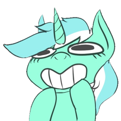 Size: 400x400 | Tagged: artist needed, source needed, safe, imported from derpibooru, lyra heartstrings, pony, excited, reaction image, simple background, smiling, solo, squee, transparent background