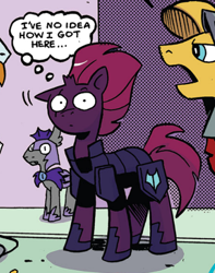 Size: 359x456 | Tagged: safe, artist:andypriceart, idw, imported from derpibooru, tempest shadow, spoiler:comic102, confused, puzzled, reaction image