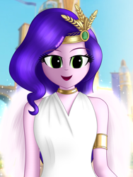 Size: 1500x2000 | Tagged: safe, artist:aryatheeditor, imported from derpibooru, pipp petals, human, pegasus, equestria girls, spoiler:my little pony: a new generation, adorasexy, bare shoulders, bedroom eyes, breasts, bust, clothes, cute, digital art, equestria girls-ified, eyebrows, female, g5, g5 to equestria girls, glow, high res, humanized, jewelry, looking at you, my little pony: a new generation, open mouth, open smile, outfit, pose, regalia, sexy, shiny, sleeveless, smiling, smiling at you, solo, sparkles, winged humanization, wings