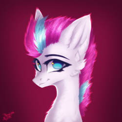 Size: 1000x1000 | Tagged: safe, artist:jsunlight, imported from derpibooru, zipp storm, pegasus, pony, bust, cheek fluff, ear fluff, g5, my little pony: a new generation, red background, solo