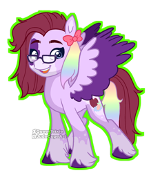 Size: 1280x1382 | Tagged: safe, artist:queertrixie, imported from derpibooru, oc, oc only, oc:maiberry, pegasus, pony, female, g5, glasses, mare, my little pony: a new generation, simple background, solo, transparent background