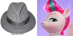 Size: 1300x640 | Tagged: safe, artist:jonatancatalan, edit, imported from derpibooru, zipp storm, pegasus, pony, fedora, g5, hat, my little pony: a new generation, op is a duck