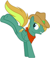 Size: 1119x1301 | Tagged: safe, artist:pegasski, imported from derpibooru, oc, oc only, oc:texton, pegasus, pony, bucking, hat, male, simple background, solo, stallion, transparent background