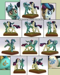 Size: 2505x3124 | Tagged: safe, artist:ubrosis, imported from derpibooru, bon bon, lyra heartstrings, sweetie drops, earth pony, pony, unicorn, craft, female, high res, lesbian, lyrabon, mare, photo, sculpture, shipping