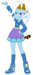 Size: 451x1024 | Tagged: safe, artist:jesus0385, imported from derpibooru, trixie, tanooki, equestria girls, 1000 hours in ms paint, crossover, simple background, solo, white background