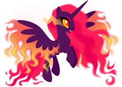 Size: 1920x1372 | Tagged: safe, artist:kabuvee, imported from derpibooru, oc, oc only, alicorn, pony, female, fiery wings, mare, simple background, solo, transparent background, wings