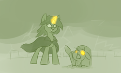 Size: 2248x1345 | Tagged: safe, artist:moonatik, imported from derpibooru, oc, oc only, oc:grim fate, pony, undead, unicorn, zombie, cape, clothes, female, floppy ears, glare, glowing, glowing eyes, gravestone, graveyard, grin, horn, lightning, magic, mare, necromancer, necromancy, open mouth, reaching, resurrection, shrunken pupils, sketch, smiling, smirk, unicorn oc, wide eyes