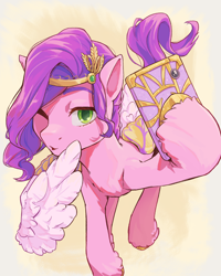 Size: 2560x3200 | Tagged: safe, artist:chopchopguy, imported from derpibooru, part of a set, pipp petals, pegasus, pony, spoiler:my little pony: a new generation, adorapipp, cellphone, colored eyebrows, colored pupils, cute, feathered fetlocks, female, g5, high res, hoof hold, mare, my little pony: a new generation, one eye closed, phone, raised hoof, selfie, solo, that pony sure does love phones, unshorn fetlocks, wing hands, wings, wink