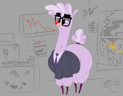 Size: 3000x2327 | Tagged: safe, artist:skunk bunk, imported from derpibooru, oc, oc only, alpaca, business suit, clothes, cute, fire, glasses, high res, solo