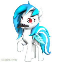 Size: 1080x1080 | Tagged: safe, artist:christian69229, imported from derpibooru, oc, oc only, oc:snowflake, bat pony, pony, 3d, bat pony oc, desert eagle, female, mare, simple background, solo, source filmmaker, transparent background, weapon