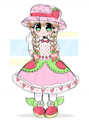 Size: 1001x1401 | Tagged: safe, artist:arwencuack, imported from derpibooru, oc, oc only, human, braid, clothes, cottagecore, crossdressing, cute, dress, hat, humanized, male, sketch, solo, starberry tart, transgender oc