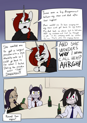 Size: 4961x7016 | Tagged: safe, artist:tenenbris, imported from derpibooru, oc, oc:abel masei, oc:alicia malice, oc:alma, oc:patricia sorg, zebra, comic:things change, eyeshadow, makeup, zebra oc