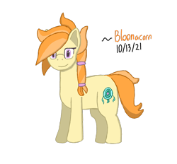 Size: 1400x1300 | Tagged: safe, artist:bloonacorn, oc, oc only, oc:safe haven, earth pony, pony, female, mare, signature, simple background, smiling, solo, transparent background