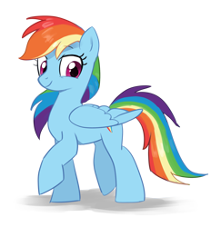Size: 2097x2153 | Tagged: safe, artist:marbo, rainbow dash, pegasus, pony, female, mare, shadow, simple background, smiling, solo, transparent background, walking