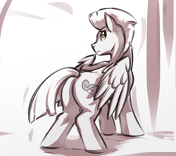 Size: 1418x1259 | Tagged: safe, artist:kam, imported from derpibooru, thunderlane, pegasus, pony, butt, male, plot, simple background, solo, stallion, tail, thunderbutt, wings