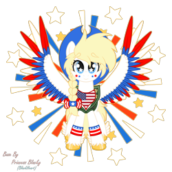 Size: 6500x6500 | Tagged: safe, artist:blackheart, artist:starspangledpony, imported from derpibooru, oc, oc only, oc:star spangle, pegasus, pony, spoiler:my little pony: a new generation, base used, colored wings, female, g5, looking at you, mare, multicolored wings, my little pony: a new generation, nation ponies, pegasus oc, ponified, solo, spread wings, wings