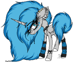 Size: 275x235 | Tagged: safe, artist:beamybutt, imported from derpibooru, oc, oc only, oc:moonbeam, alicorn, pony, alicorn oc, chains, clothes, ear fluff, ear piercing, eyelashes, female, horn, leg warmers, mare, piercing, pixel art, signature, simple background, smiling, solo, spiked wristband, transparent background, wings, wristband