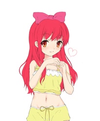 Size: 700x850 | Tagged: safe, artist:d-tomoyo, imported from derpibooru, apple bloom, human, heart, humanized, solo