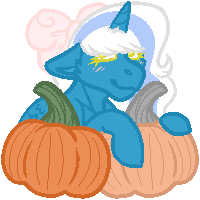 Size: 200x200 | Tagged: safe, artist:snow-raven-adopts, imported from derpibooru, oc, oc:fleurbelle, alicorn, alicorn oc, bow, female, hair bow, horn, mare, pumpkin, simple background, transparent background, wings, yellow eyes