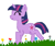 Size: 804x676 | Tagged: safe, artist:strelokfaggot, imported from derpibooru, twilight sparkle, bee, insect, pony, unicorn, flower, grass, prancing, running, simple, simple background, solo, unicorn twilight, white background