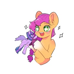 Size: 650x650 | Tagged: safe, artist:matcha_nekochan, imported from derpibooru, sunny starscout, twilight sparkle, alicorn, earth pony, pony, g5, my little pony: a new generation, solo, starry eyes, sunny and her heroine, twilight sparkle (alicorn), wingding eyes