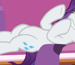 Size: 734x639 | Tagged: safe, imported from derpibooru, screencap, rarity, pony, unicorn, dragon dropped, belly, cropped, fainting couch, lying down, pictures of bellies, solo