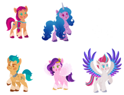 Size: 1280x983 | Tagged: safe, artist:robots-art, imported from derpibooru, hitch trailblazer, izzy moonbow, pipp petals, sunny starscout, zipp storm, g5, mane five (g5)