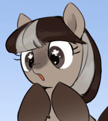Size: 845x951 | Tagged: safe, artist:marbo, oc, oc only, oc:winter wonder, pony, animated, eye sparkles, female, gif, mare, oooooh, open mouth, simple background, snowmare, snowpony (species), solo, taiga pony, wingding eyes, yakutian horse