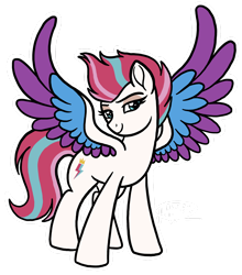 Size: 1600x1820 | Tagged: safe, artist:melspyrose, imported from derpibooru, zipp storm, pegasus, pony, colored wings, g5, lidded eyes, looking at you, multicolored wings, my little pony: a new generation, outline, simple background, solo, spread wings, transparent background, wings