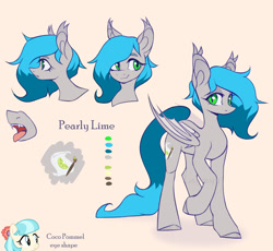 Size: 1280x1176 | Tagged: safe, artist:laymy, imported from derpibooru, oc, oc only, oc:pearly lime, bat pony, pony, bat pony oc, reference sheet, solo