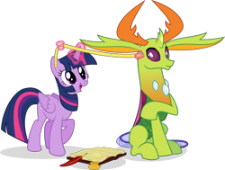 Size: 3072x2318 | Tagged: safe, artist:jp, derpibooru exclusive, imported from derpibooru, thorax, twilight sparkle, alicorn, changedling, changeling, pony, big ears, book, cute, duo, female, glowing, glowing horn, happy, happy birthday mlp:fim, high res, horn, impossibly large ears, inkwell, king thorax, levitation, magic, magic aura, male, mare, measuring tape, mlp fim's eleventh anniversary, open mouth, open smile, quill, simple background, sitting, smiling, telekinesis, transparent background, twilight sparkle (alicorn), vector