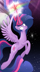 Size: 1080x1920 | Tagged: safe, artist:sallyso, imported from derpibooru, twilight sparkle, alicorn, pony, the last problem, female, glowing, glowing eyes, glowing horn, horn, magic, mare, older, older twilight, princess twilight 2.0, solo, twilight sparkle (alicorn)