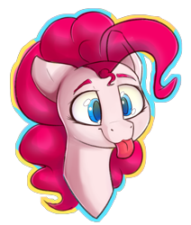 Size: 2750x3250 | Tagged: safe, artist:packy paca, imported from derpibooru, pinkie pie, pony, :p, bust, high res, simple background, solo, tongue out, transparent background