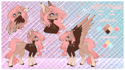 Size: 3990x2230 | Tagged: safe, artist:honeybbear, imported from derpibooru, oc, oc only, oc:hazel blossom, pegasus, pony, colored wings, female, high res, mare, reference sheet, solo, two toned wings, wings